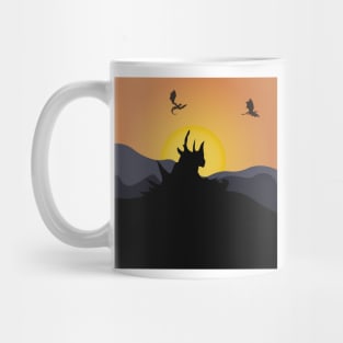 Dragon Looking At The Sunset Mug